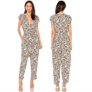 Free People Ruffle Your Feathers Floral Print Jumpsuit With Pockets